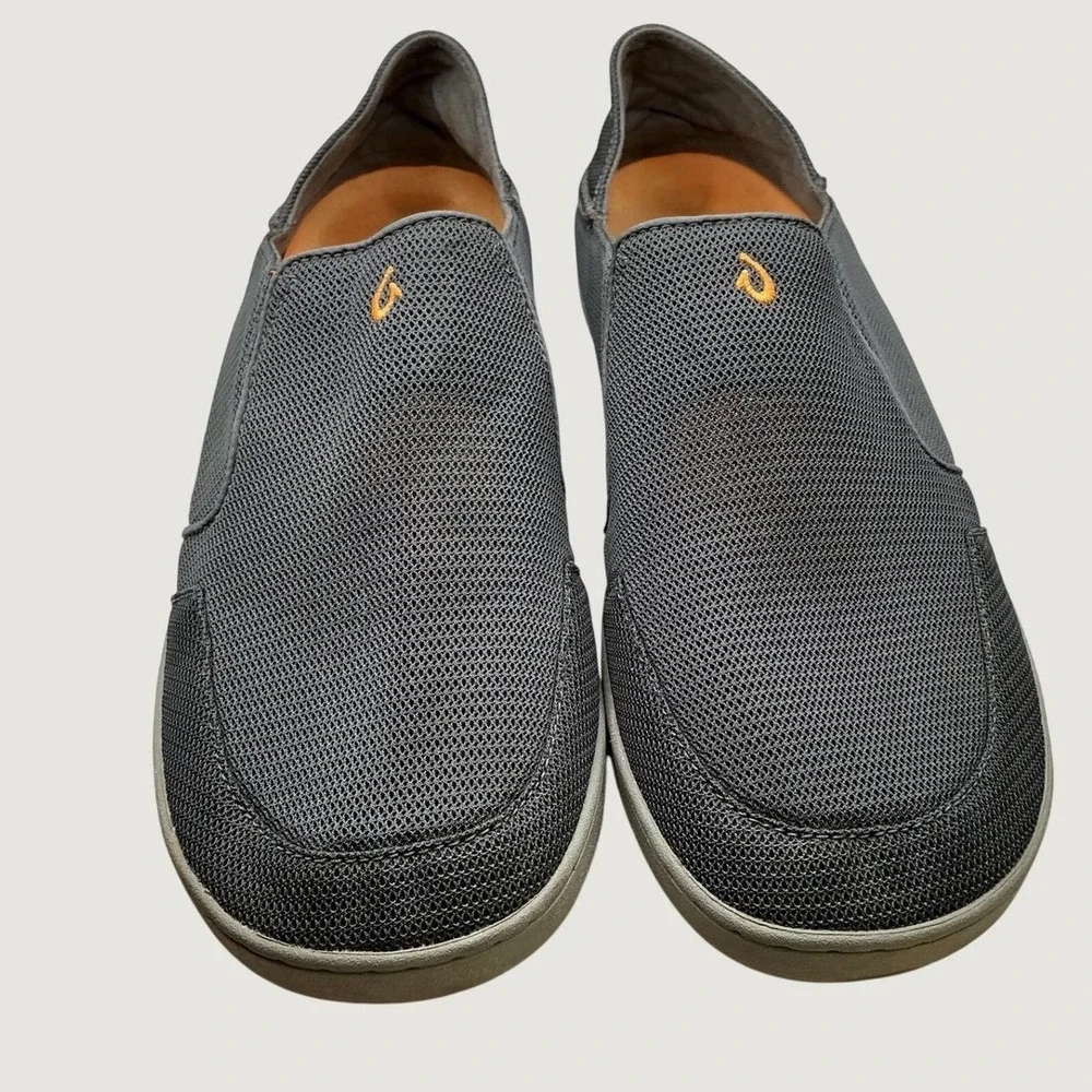 OluKai Nohea Mesh Mens Slip On Shoes Charcoal Dark Shadow 10188-4242 Size 13